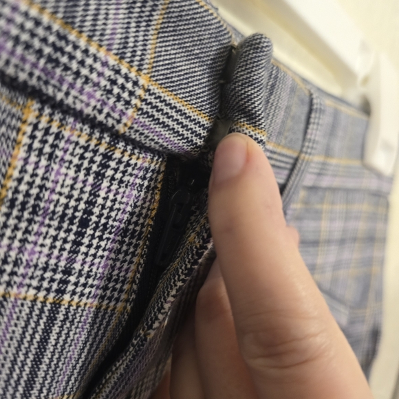 GAP Glen Plaid Ankle Pants Glen Check Cropped Bottoms Casual Retro Pinup Size 0 - Picture 8 of 17